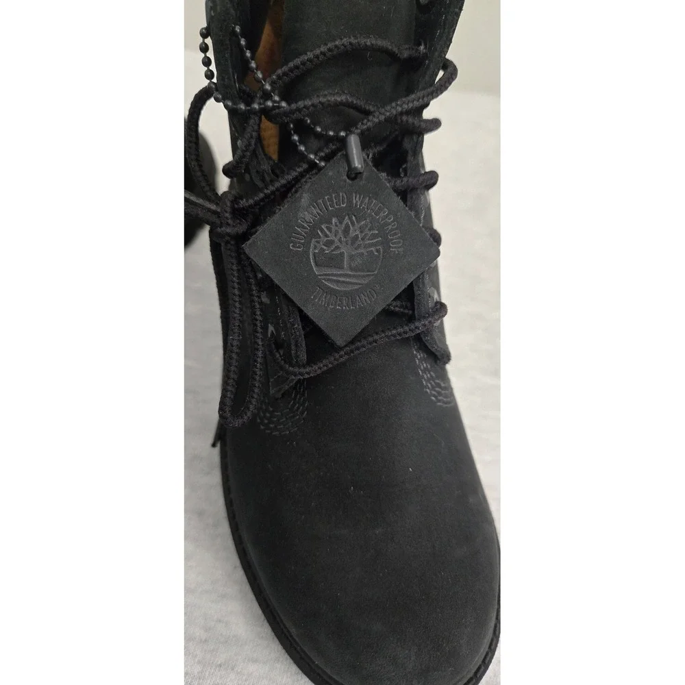 Timberland Kids 6 Inch Premium Waterproof Boots Black Nubuck 12707 Size 1M Youth